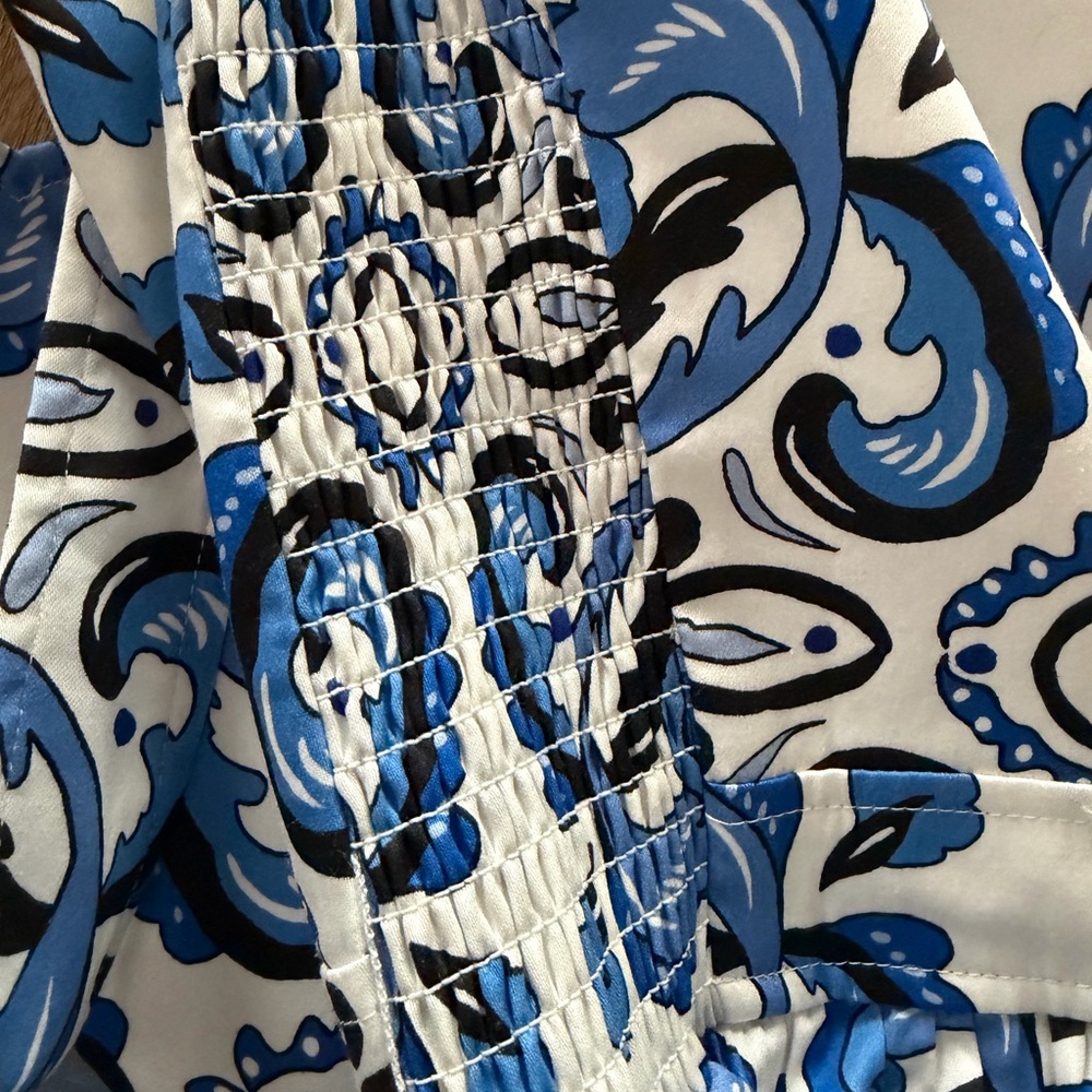 Tuckernuck White and Blue Printed Tiered Midi Dress - Picture 13 of 13